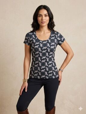 Ronner Equestrian Floral Horse Print Tee  equestrian festival rodeo